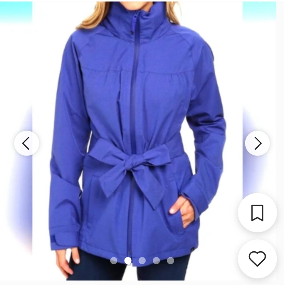 Prana Blue Utility Jacket with Hood and Belt